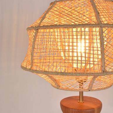 Lampe de table ODYSEE H43 cm- Naturel Raphia et Bois - Market Set - PR503914
