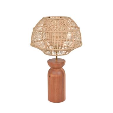 Lampe de table ODYSEE H43 cm- Naturel Raphia et Bois - Market Set - PR503914