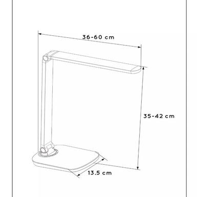 Lampe de bureau - VARIO - 1xLED - Noir - Métal - Lucide - 24656/10/30