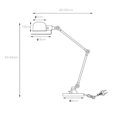 Lampe de bureau - HONORE - 1xE14 - Rouille Métal - Lucide - 45652/01/97