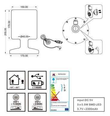 Lampes led Trio Barbados Blanc 01 Plastique R57010101