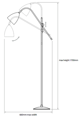 Liseuse Design 4547 Joel Astro Joel Noir/Chrome Métal 4547