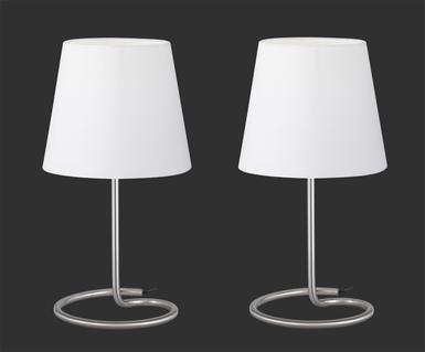 Lot de 2 lampes avec Abat-jour design Trio Twin Abat-jour Blanc Métal R50272001