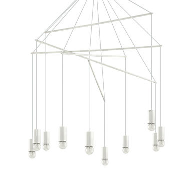 Lustre 10 lampes design Ideal lux Pop Blanc 01 Métal 186801