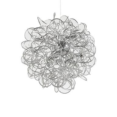 Lustre 12 lampes design Ideal lux Dust Argent Aluminium 114361