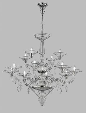 Lustre 12 lampes design Metal Lux Dedalo Chrome Métal 192.112.01