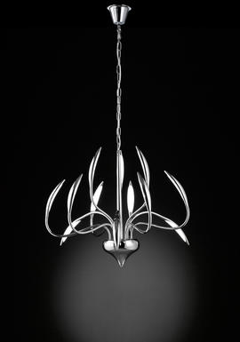 Lustre 12 lampes led Wofi Hampton Chrome Métal 5326.12.01.5000