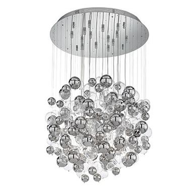 Lustre 14 lampes design Ideal lux Bollicine Chrome 093024