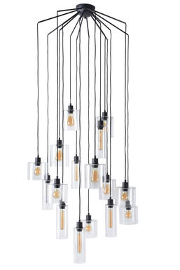 Suspension Ilo-Ilo Ø 87 cm - 16xE27 - Noir - Métal / Verre - Market Set - 590389