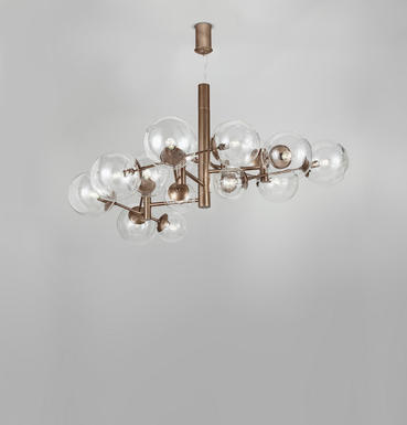 Lustre 16 lampes design Metal Lux Global Bronze Métal 262.800.04