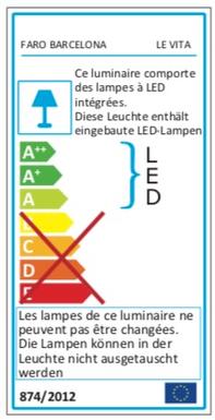 Suspension design - Le Vita - Led  - Or/ Aluminium  - Faro - 29691