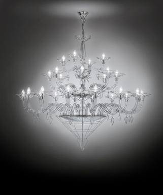 Lustre 28 lampes design Metal Lux Dedalo Chrome Métal 192.128.01