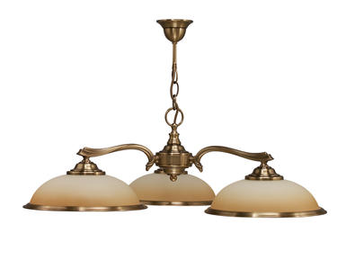 Lustre 3 Lampes classique Cvl cluny Peche Laiton massif LUCLUN3BR3085P