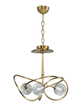Lustre 3 lampes design Cvl Leto Bruni Bruni Laiton massif LETO 3L Bruni S100