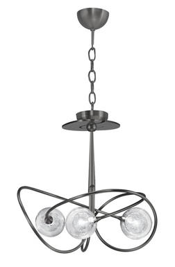 Lustre 3 lampes design Cvl Leto Graphite Graphite Laiton massif LETO 3L Graphite S100C