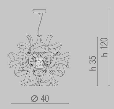 Lustre 3 lampes design Metal Lux Astro Chrome Verre 206.140.15