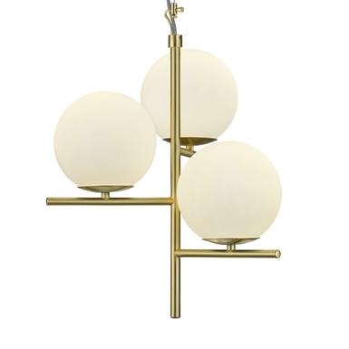 Lustre 3 lampes design Trio Pure Laiton Métal 302000308