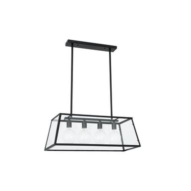 Lustre 4 lampes design Faro Rose Noir Métal 65081