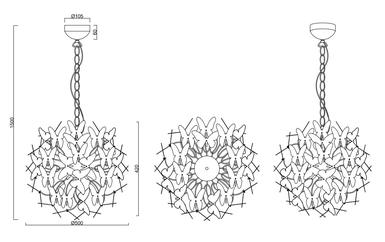 Lustre 4 lampes design Trio Butterfly Multicolore Métal R30214017