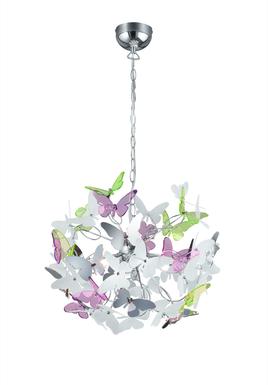 Lustre 4 lampes design Trio Butterfly Multicolore Métal R30214017