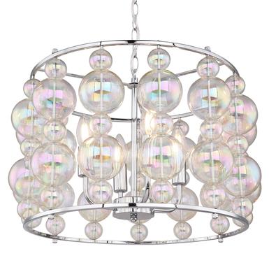 Lustre 4 lumières design Globo Sarconi Chrome Métal 15607-4