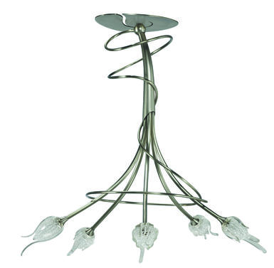 Lustre niobe nickel - Cvl - Ø 64 cm - 5xG9 - Nickel satiné - LUADON5NIL600C