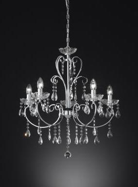 Lustre 5 lampes design Wofi Arizona Chrome 5225.05.01.0000
