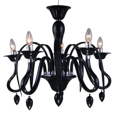 Lustre 5 lumières design Globo Baya Noir Acrylique 63000-5