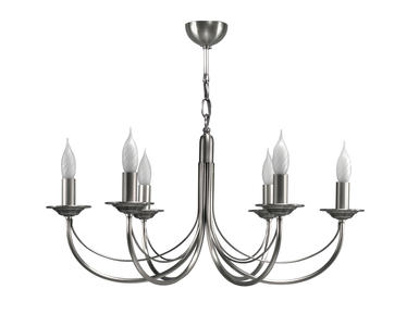 Lustre 6 lampes classique Cvl Chatelet Nickel Nickel Laiton massif LUCHAT6NI