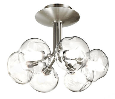 Lustre Perla - Cvl - Ø 28 cm - 6xG9 - Nickel - LUPERL6NIMETEC