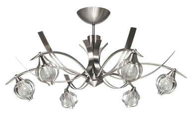 Lustre Physalis Nickel - Cvl - Ø 82 cm - 6xG9 - Nickel satiné - LUORIY6NIPHY5C