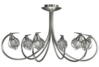 Lustre 6 Lampes design Cvl Physalis Nickel Nickel satiné Laiton massif OSIRIS 6L Nickel Physalis