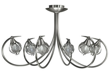 Lustre Physalis Nickel - Cvl - Ø 72 cm - 6xG9 - Nickel satiné - LUOSIR6NIPHY5C