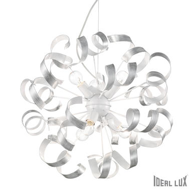 Lustre 6 lampes design Ideal lux Vortex Blanc Métal 101613
