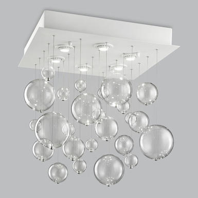 Lustre 6 lampes design Metal Lux Boléro Blanc 01 Métal 254.360.01