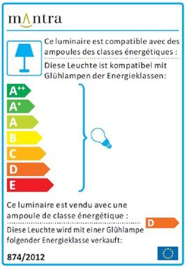 Lustre 6 lampes design télescopique Mantra Cuadrax Nickel mat Métal 1115