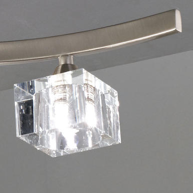 Lustre 6 lampes design télescopique Mantra Cuadrax Nickel mat Métal 1115