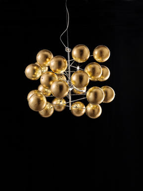 Lustre 8 lampes design Metal Lux Atom Chrome Métal 255.180.13