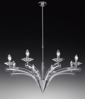 Lustre 8 lampes design Metal Lux Icaro Chrome 197.188