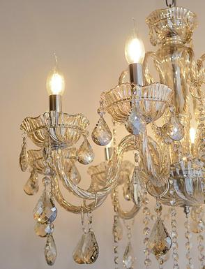 Lustre 8 lampes design Neuhaus Gracia Beige Verre 3081-97