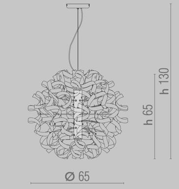 Lustre 9 lampes design Metal Lux Astro Chrome Verre 206.170.01