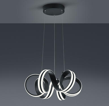 Lustre led Trio Carrera Noir Métal 325010132