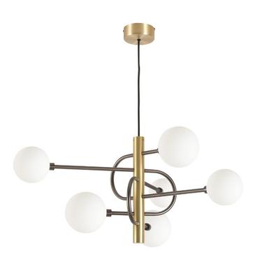 Lustre DIAPASON - Cvl - Ø 79 cm - 6xG9 - Graphite et Nickel - LUDIAP08SGSBOP