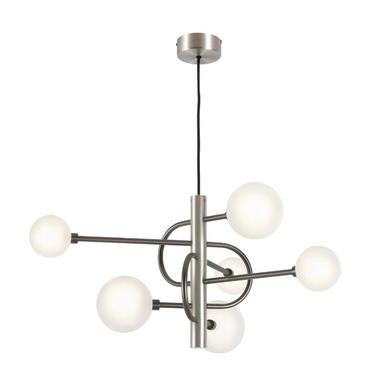 Lustre DIAPASON - Cvl - Ø 79 cm - 6xG9 - Graphite et Nickel - LUDIAP08SGSNDE