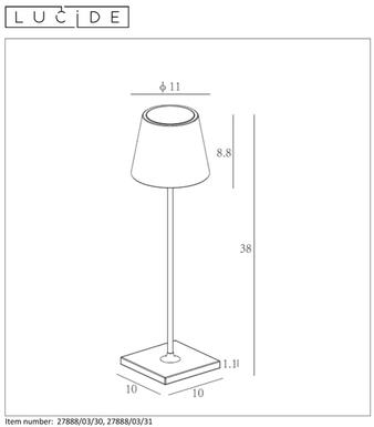 Lampe de table - Extérieur - Justin - Led - Blanc Aluminium - Lucide - 27888/04/31