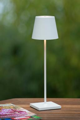 Lampe de table - Extérieur - Justin - Led - Blanc Aluminium - Lucide - 27888/04/31
