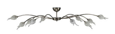 Plafonnier Sabia - Cvl - H30 cm - 10xG9 - Nickel satiné - LUSENJ10NI_