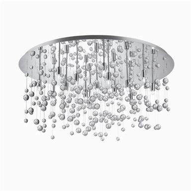 Plafonnier 15 Lampes design Ideal lux Neve Chrome Acier 030784