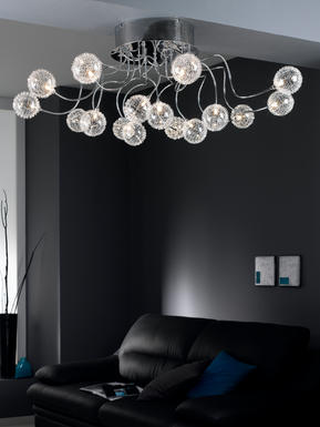 plafonnier 16 lampes design Wofi Astro Chrome 9360.16.01.0000