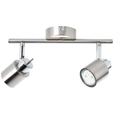 Plafonnier 2 lampes Brilliant Andres Chrome Métal 74513/77